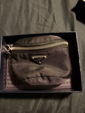 Prada Black Nylon Toiletry wristlet pouch